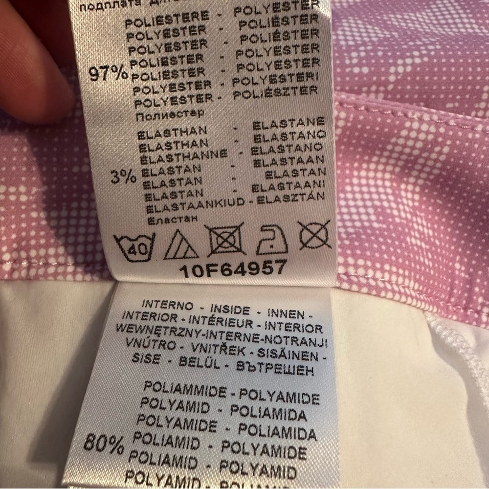 Chervo Aurore Golf Mini Skirt XXS 2 Pink & White Skort Floral Tropical Pockets - Picture 14 of 14